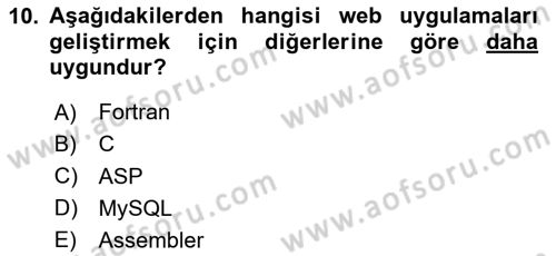 İleri Programlama 1 Dersi 2024 - 2025 Yılı (Vize) Ara Sınav Soruları 10. Soru