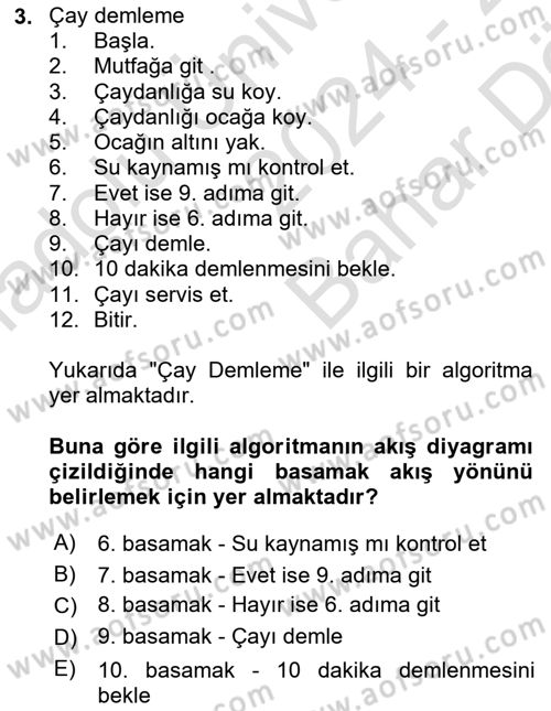 İleri Programlama 1 Dersi 2024 - 2025 Yılı (Vize) Ara Sınav Soruları 3. Soru