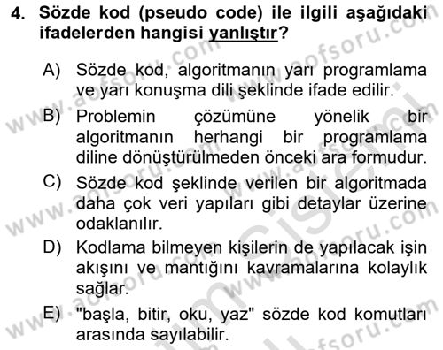 İleri Programlama 1 Dersi 2024 - 2025 Yılı (Vize) Ara Sınav Soruları 4. Soru