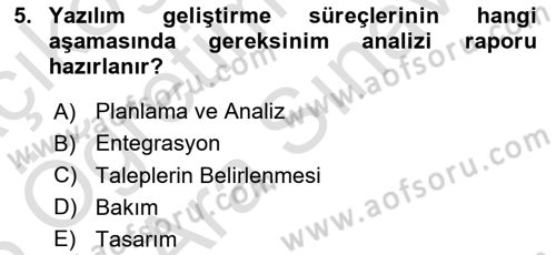 İleri Programlama 1 Dersi 2024 - 2025 Yılı (Vize) Ara Sınav Soruları 5. Soru