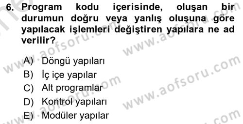 İleri Programlama 1 Dersi 2024 - 2025 Yılı (Vize) Ara Sınav Soruları 6. Soru