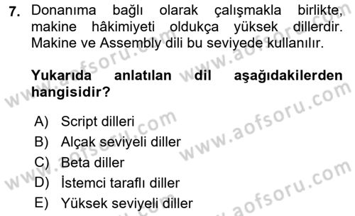 İleri Programlama 1 Dersi 2024 - 2025 Yılı (Vize) Ara Sınav Soruları 7. Soru