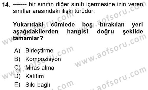 İleri Programlama 1 Dersi 2024 - 2025 Yılı (Final) Dönem Sonu Sınav Soruları 14. Soru