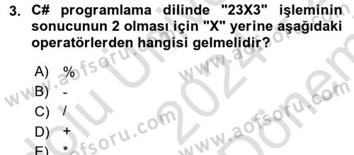 İleri Programlama 1 Dersi 2024 - 2025 Yılı (Final) Dönem Sonu Sınav Soruları 3. Soru