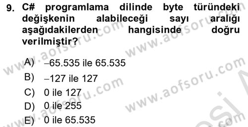 İleri Programlama 1 Dersi 2024 - 2025 Yılı Yaz Okulu Sınav Soruları 9. Soru
