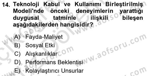 Dijital Dönüşüm Dersi Ara Sınavı Deneme Sınav Soruları 14. Soru