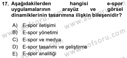 Dijital Dönüşüm Dersi Ara Sınavı Deneme Sınav Soruları 17. Soru