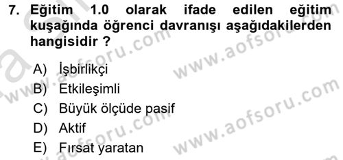 Dijital Dönüşüm Dersi Ara Sınavı Deneme Sınav Soruları 7. Soru