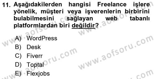 Dijital Dönüşüm Dersi 2023 - 2024 Yılı (Final) Dönem Sonu Sınav Soruları 11. Soru