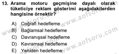 Dijital Dönüşüm Dersi 2023 - 2024 Yılı (Final) Dönem Sonu Sınav Soruları 13. Soru