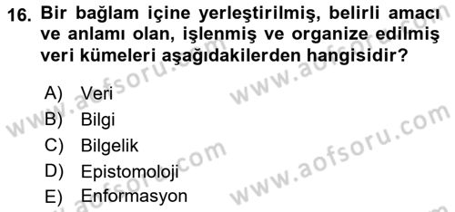 Dijital Dönüşüm Dersi 2023 - 2024 Yılı (Final) Dönem Sonu Sınav Soruları 16. Soru