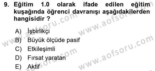 Dijital Dönüşüm Dersi 2024 - 2025 Yılı (Vize) Ara Sınavı 9. Soru