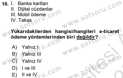 Dijital Dönüşüm Dersi 2024 - 2025 Yılı (Final) Dönem Sonu Sınav Soruları 10. Soru