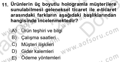 Dijital Dönüşüm Dersi 2024 - 2025 Yılı (Final) Dönem Sonu Sınav Soruları 11. Soru
