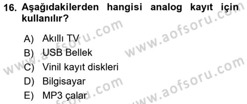 Dijital Dönüşüm Dersi 2024 - 2025 Yılı (Final) Dönem Sonu Sınav Soruları 16. Soru