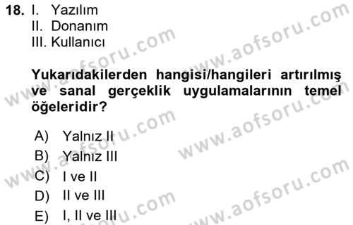 Dijital Dönüşüm Dersi 2024 - 2025 Yılı (Final) Dönem Sonu Sınav Soruları 18. Soru
