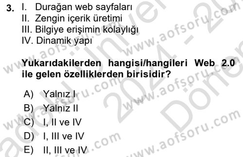Dijital Dönüşüm Dersi 2024 - 2025 Yılı (Final) Dönem Sonu Sınav Soruları 3. Soru