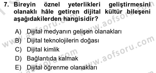 Dijital Dönüşüm Dersi 2024 - 2025 Yılı (Final) Dönem Sonu Sınav Soruları 7. Soru