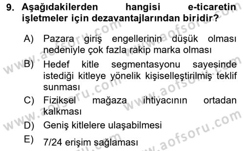 Dijital Dönüşüm Dersi 2024 - 2025 Yılı (Final) Dönem Sonu Sınav Soruları 9. Soru