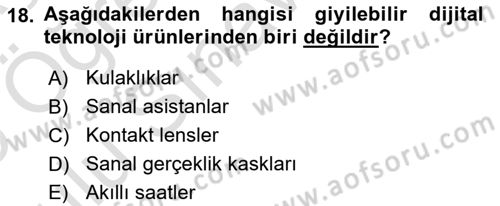 Dijital Dönüşüm Dersi 2024 - 2025 Yılı Yaz Okulu Sınav Soruları 18. Soru