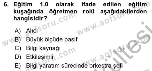 Dijital Dönüşüm Dersi 2025 - 2026 Yılı (Vize) Ara Sınav Soruları 6. Soru