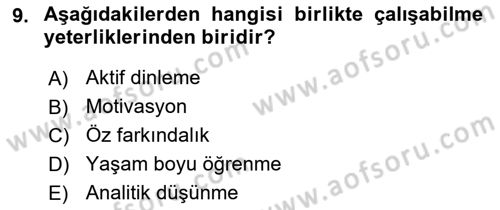 Dijital Dönüşüm Dersi 2025 - 2026 Yılı (Vize) Ara Sınav Soruları 9. Soru