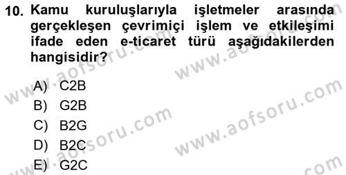 Dijital Dönüşüm Dersi 2025 - 2026 Yılı (Final) Dönem Sonu Sınav Soruları 10. Soru
