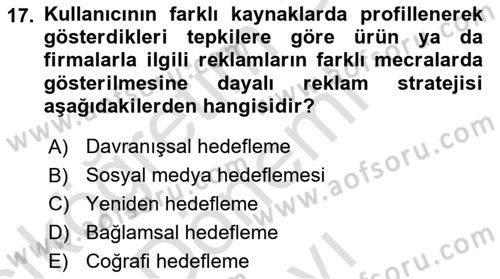 Dijital Dönüşüm Dersi 2025 - 2026 Yılı (Final) Dönem Sonu Sınav Soruları 17. Soru