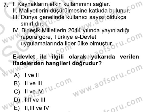 Temel Bilgi Teknolojileri Dersi 2022 - 2023 Yılı (Final) Dönem Sonu Sınav Soruları 7. Soru