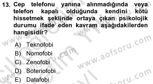 Temel Bilgi Teknolojileri Dersi 2022 - 2023 Yılı Yaz Okulu Sınav Soruları 13. Soru