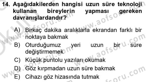 Temel Bilgi Teknolojileri Dersi 2022 - 2023 Yılı Yaz Okulu Sınav Soruları 14. Soru