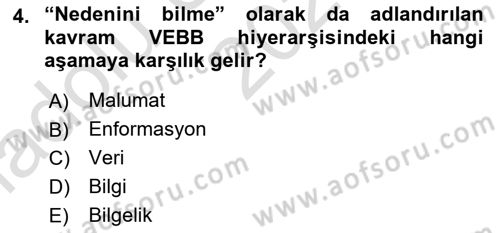 Temel Bilgi Teknolojileri Dersi 2023 - 2024 Yılı (Vize) Ara Sınav Soruları 4. Soru