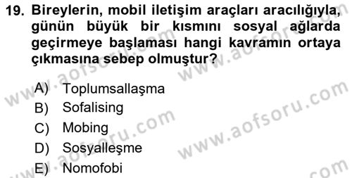 Temel Bilgi Teknolojileri Dersi 2023 - 2024 Yılı Yaz Okulu Sınav Soruları 19. Soru