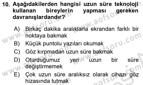 Temel Bilgi Teknolojileri Dersi 2024 - 2025 Yılı (Final) Dönem Sonu Sınav Soruları 10. Soru
