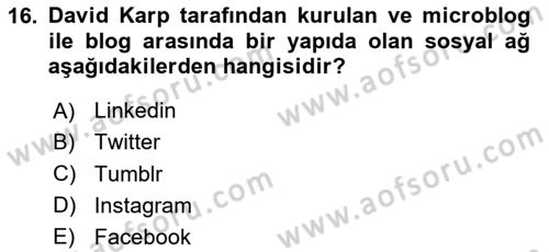 Temel Bilgi Teknolojileri Dersi 2024 - 2025 Yılı (Final) Dönem Sonu Sınav Soruları 16. Soru