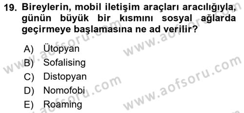 Temel Bilgi Teknolojileri Dersi 2024 - 2025 Yılı (Final) Dönem Sonu Sınav Soruları 19. Soru