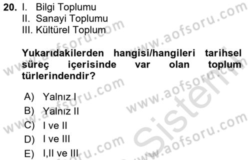 Temel Bilgi Teknolojileri Dersi 2024 - 2025 Yılı (Final) Dönem Sonu Sınav Soruları 20. Soru
