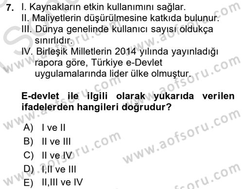 Temel Bilgi Teknolojileri Dersi 2024 - 2025 Yılı (Final) Dönem Sonu Sınav Soruları 7. Soru