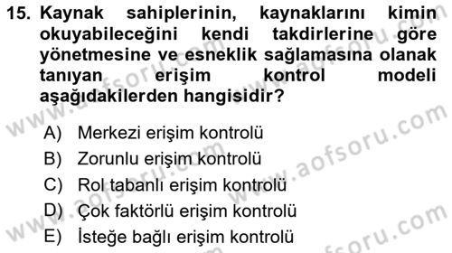Dijital Toplum Teknolojileri Dersi 2025 - 2026 Yılı (Final) Dönem Sonu Sınav Soruları 15. Soru