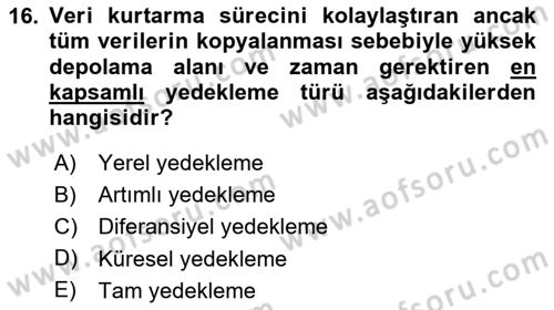 Dijital Toplum Teknolojileri Dersi 2025 - 2026 Yılı (Final) Dönem Sonu Sınav Soruları 16. Soru
