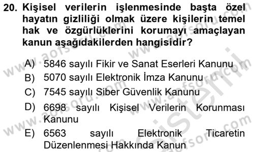 Dijital Toplum Teknolojileri Dersi 2025 - 2026 Yılı (Final) Dönem Sonu Sınav Soruları 20. Soru