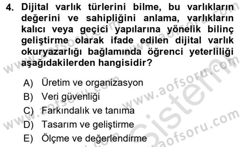 Dijital Toplum Teknolojileri Dersi 2025 - 2026 Yılı (Final) Dönem Sonu Sınav Soruları 4. Soru