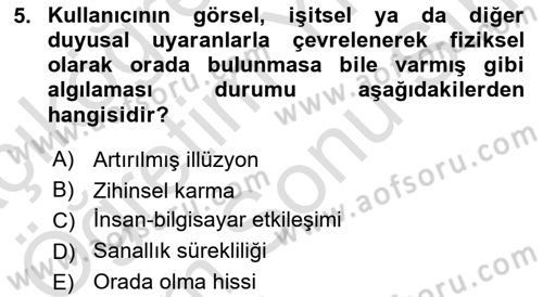 Dijital Toplum Teknolojileri Dersi 2025 - 2026 Yılı (Final) Dönem Sonu Sınav Soruları 5. Soru
