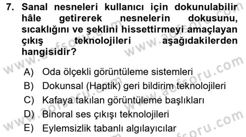 Dijital Toplum Teknolojileri Dersi 2025 - 2026 Yılı (Final) Dönem Sonu Sınav Soruları 7. Soru
