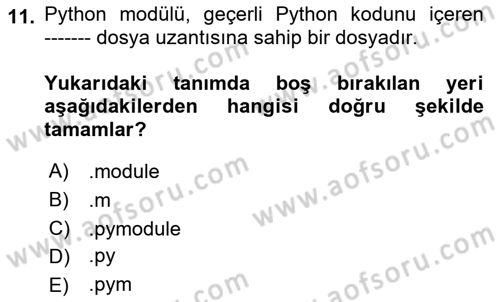 Programlama 2 Dersi 2022 - 2023 Yılı (Vize) Ara Sınav Soruları 11. Soru