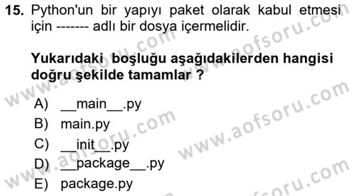 Programlama 2 Dersi 2022 - 2023 Yılı (Vize) Ara Sınav Soruları 15. Soru