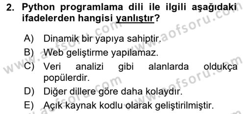 Programlama 2 Dersi 2022 - 2023 Yılı (Vize) Ara Sınav Soruları 2. Soru