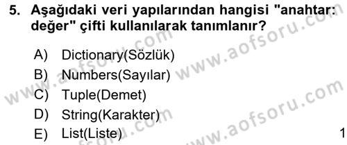 Programlama 2 Dersi 2022 - 2023 Yılı (Vize) Ara Sınav Soruları 5. Soru