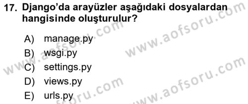 Programlama 2 Dersi 2022 - 2023 Yılı (Final) Dönem Sonu Sınav Soruları 17. Soru