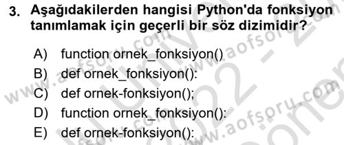 Programlama 2 Dersi 2022 - 2023 Yılı (Final) Dönem Sonu Sınav Soruları 3. Soru